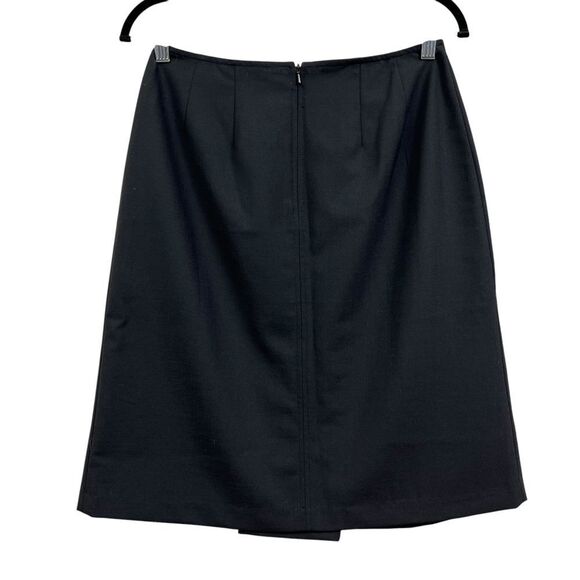 Eddie Bauer Women Wool Blend Skirt A Line Stretch One Pleat Zip Black Size 6 - Picture 3 of 6